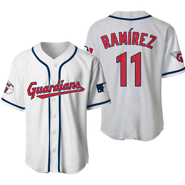 Youth Cleveland Guardians #11 Jose Ramirez White Stitched Jersey